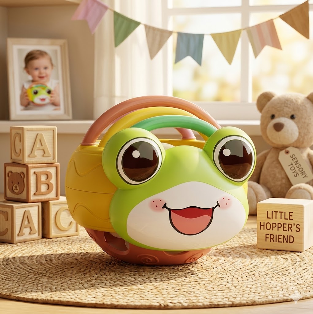 Toddler Sensory Frog Toy β Soothing Grasping & Ringing Puzzle for Fine Motor Skill & Cognitive Play