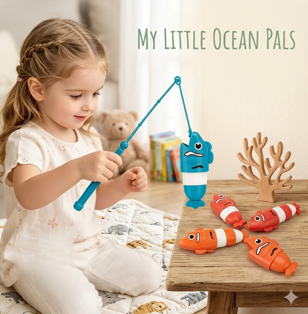 Interactive Retractable Fishing Game – Educational Montessori-Style Board Game for Kids' Fine Motor Development