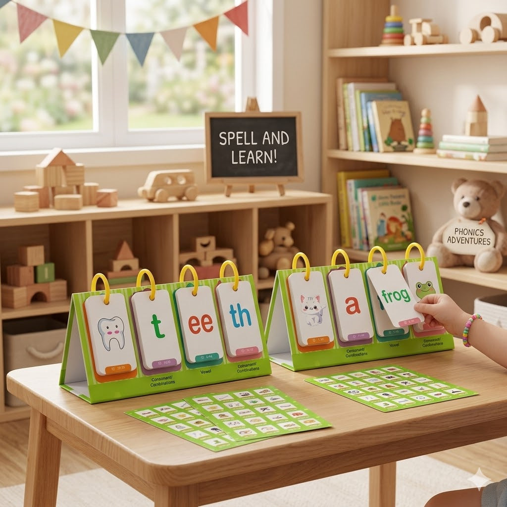 Kids’ Word Spelling & Phonics Learning Game – Interactive Educational Desktop Flash Card Set for Preschoolers