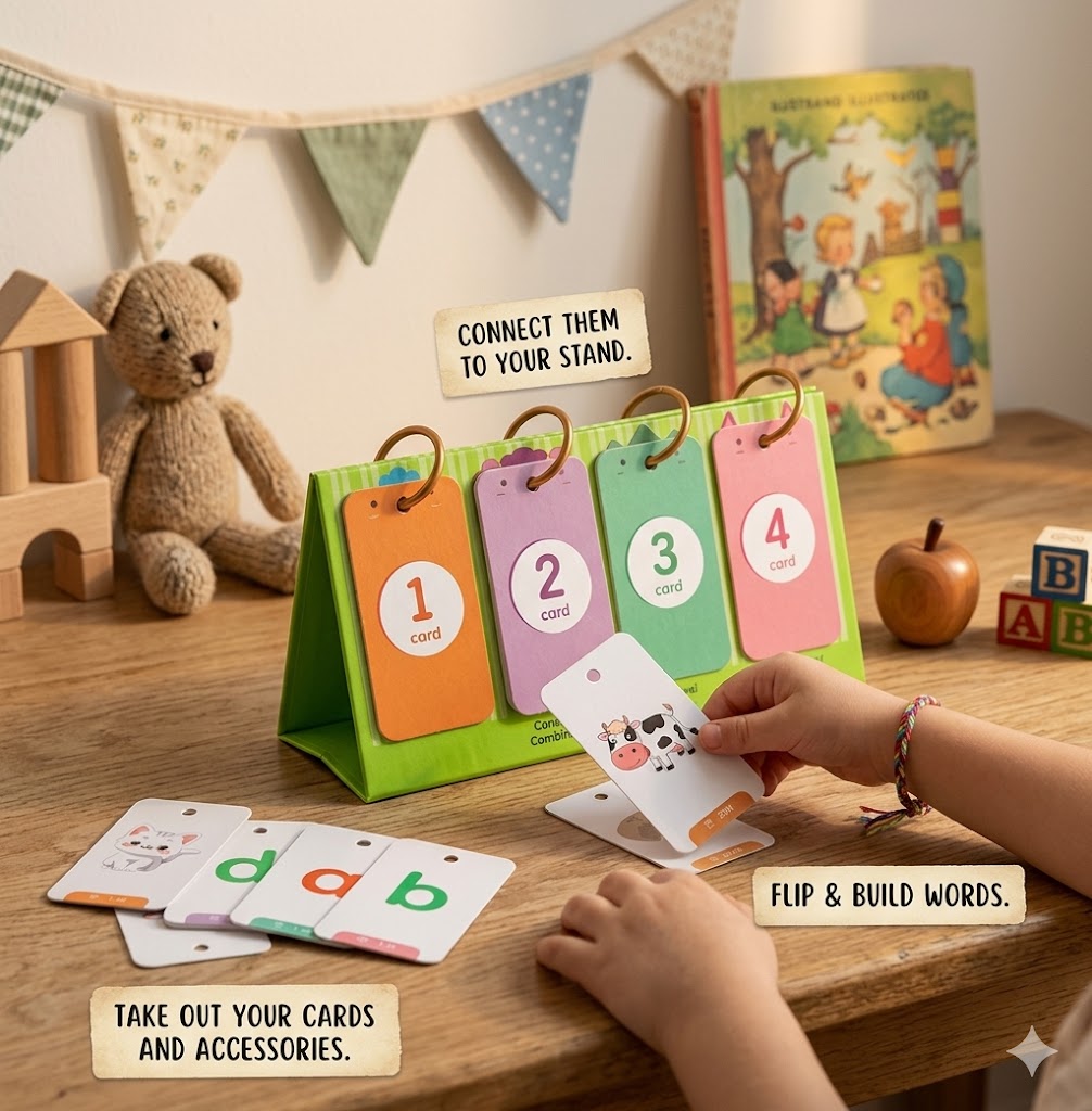 Kids’ Word Spelling & Phonics Learning Game – Interactive Educational Desktop Flash Card Set for Preschoolers