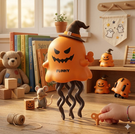 Spooky Wind-Up Ghost & Pumpkin Toys – Fun Halloween Party Favors & Novelty Tabletop Decorations