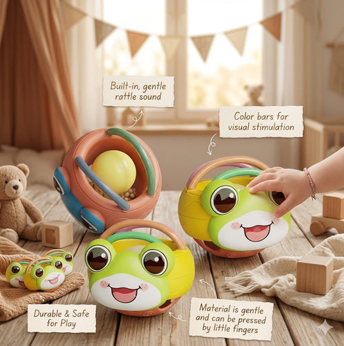 Toddler Sensory Frog Toy – Soothing Grasping & Ringing Puzzle for Fine Motor Skill & Cognitive Play